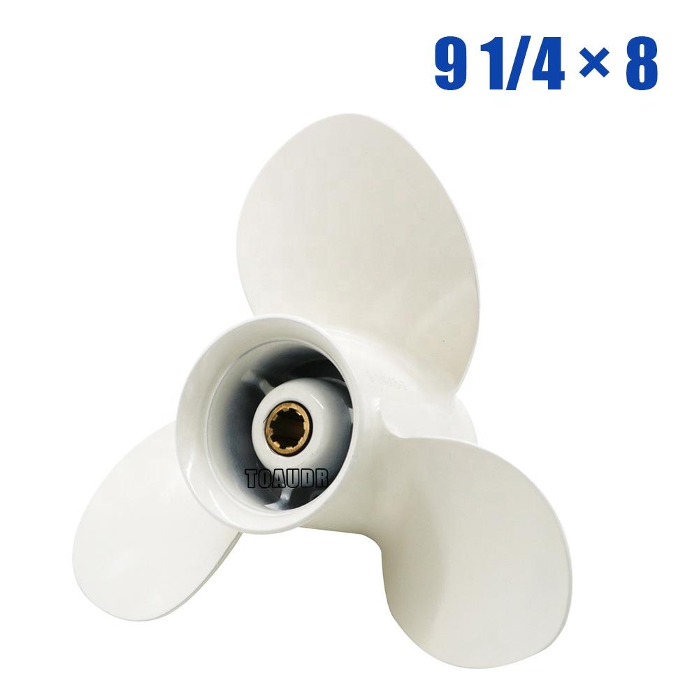 

63V-45947-00-EL Aluminum Alloy Propeller, 9 1/4 * 8,3-Blade, 8 Spline Teeth for Yamaha 9.9HP-20HP белый