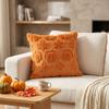 Pumpkin Maple Leaf Plush Cover 45*45cm, Without Insert, for Halloween Fall Party Sofa Cushion Decoration