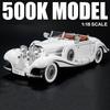 1:18 Mercedes Benz 500K 1936 Legierung Miniatur Klassisches Auto Maßstabsmodell Druckguss Metallmodell SoundLicht Kinder Spielzeug Geschenk Fahrzeug