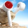 Pet Massage Shower Brush with Builtin Shampoo Storage Dog Grooming Brush Ergonomic Handle Pet Hair Cleaning Brush for Dog Cat
