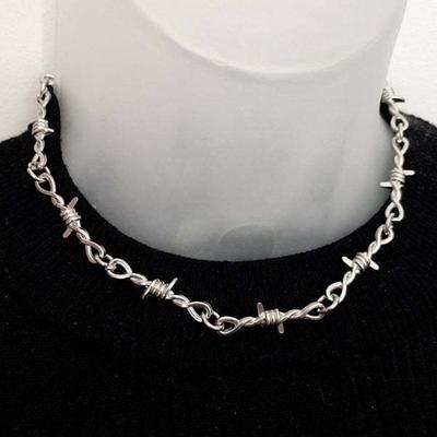 ZAKOL Módní Železný Unisex Choker Náhrdelník Ženy Hip-hop Gotický Punk Ostnatý Drát Malé Trny Řetízkový Choker Zirkon Dárky