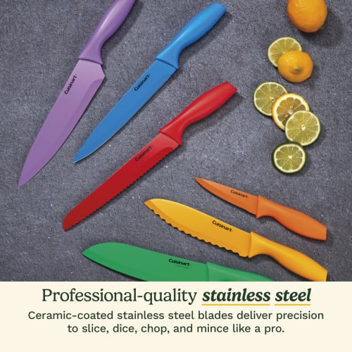 (Direct from the US) Cuisinart Advantage 12-Piece Colorful Knife Set with Covers (6 Knives)