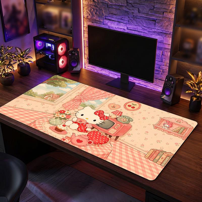 Big Mouse PadHello Kitty Extended Soft Desk Mat Gaming Office Computer Table Decor Mat
