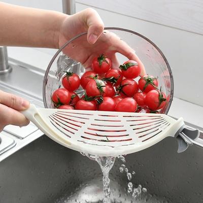 Abtropfwerkzeug Topf Sieb Pfannenabtropfer Reis waschen Für Heimküche Einfaches Pfannensieb Kunststoff Multifunktionales Sieb Werkzeuge