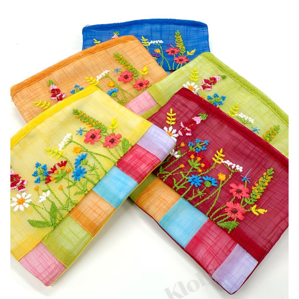 Korean Traditional Saekdong Coin Pouch Set 5pcs Ramie Fabric Small Wallet Gift