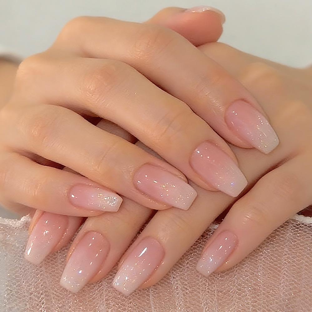 French Gradient Manicure Tips - 24 Piece Set, Stylish & Removable Fake Nails