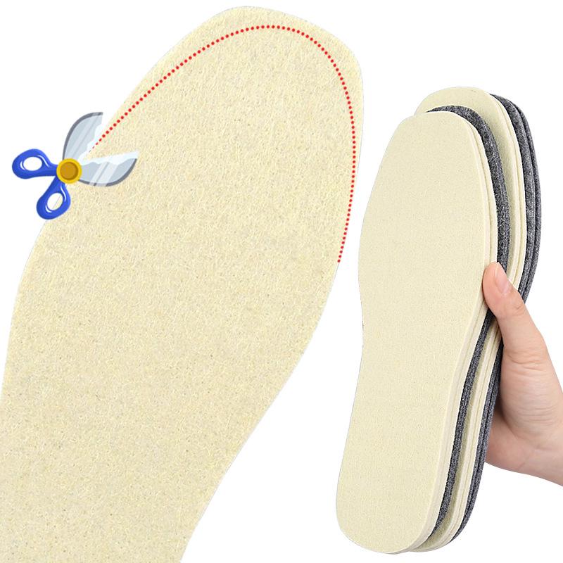 Wool Felt Insoles: Thick, Warm, Breathable, Sweat-Absorbing, Soft, Cuttable Sports Pad
