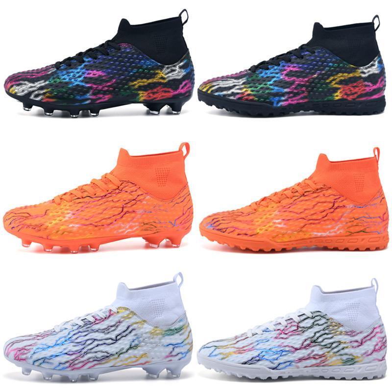 High-top Football Shoes Tf Broken Nails AG Long Nails Leather Feet Men and Women Children Youth Students Adult Sports Training Shoes