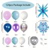 124PCS Ice and Snow Themed Balloon Arch Set Large Snow Foil Balloon for Birthday Anniversary Winter Celebration Decoration Set