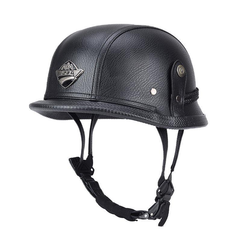 Vintage Helmet Half Helmet Electric Vehicle Locomotive Safety Helmet Locomotive Helmet Helmet M чёрный