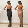 Robe Longue Ajustée à Strass pour Femme - Mode Europe & Amérique