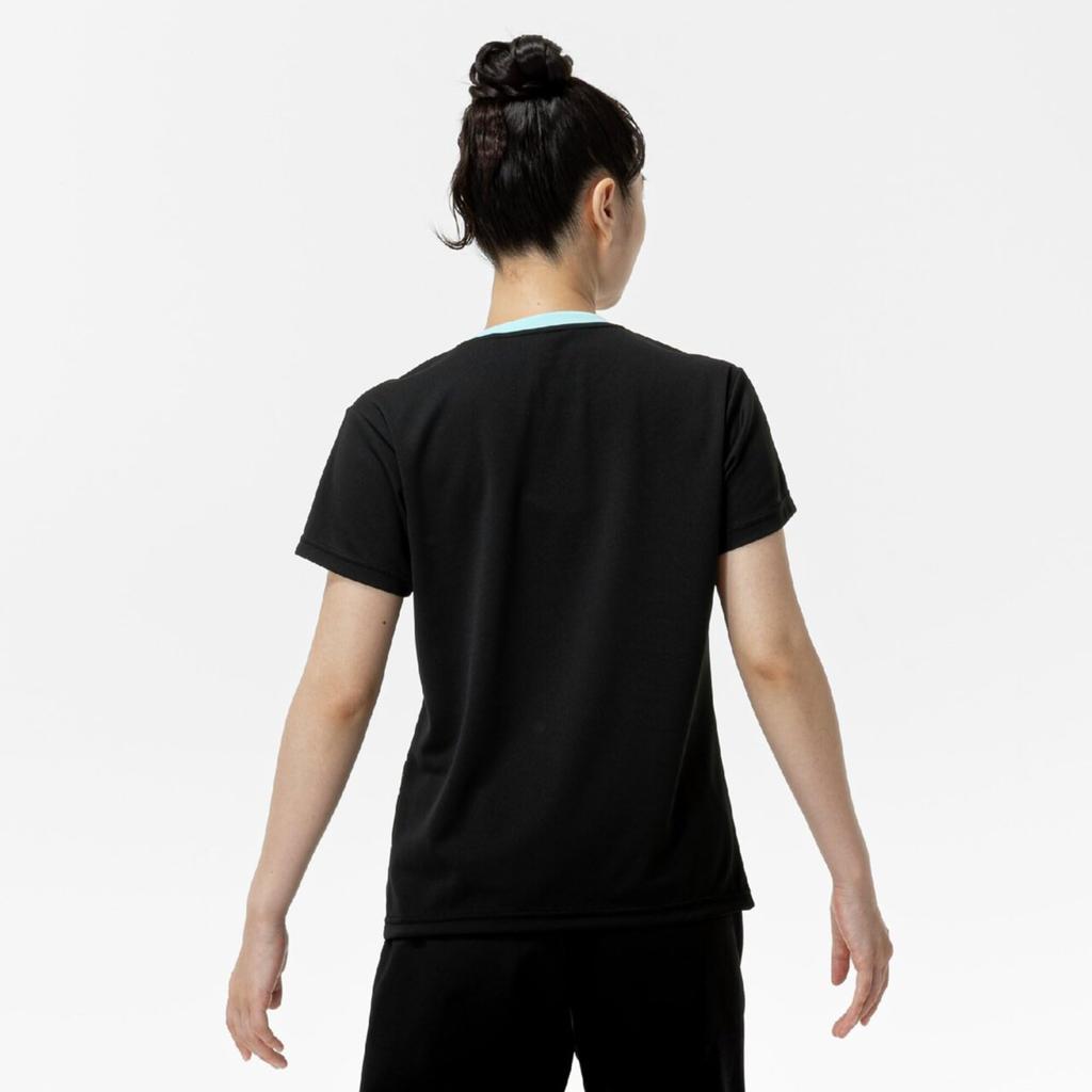 Short Sleeve Game Dynamotion Size M Perfect for Club Activities Women's Tennis/Badminton Shirt, Moisture-Wicking, Quick-Drying, Fit, Black, (Product