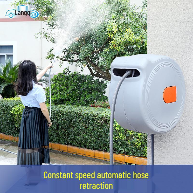 Auto Retractable Hose Reel & High-Pressure Car Washer Gun. 15M