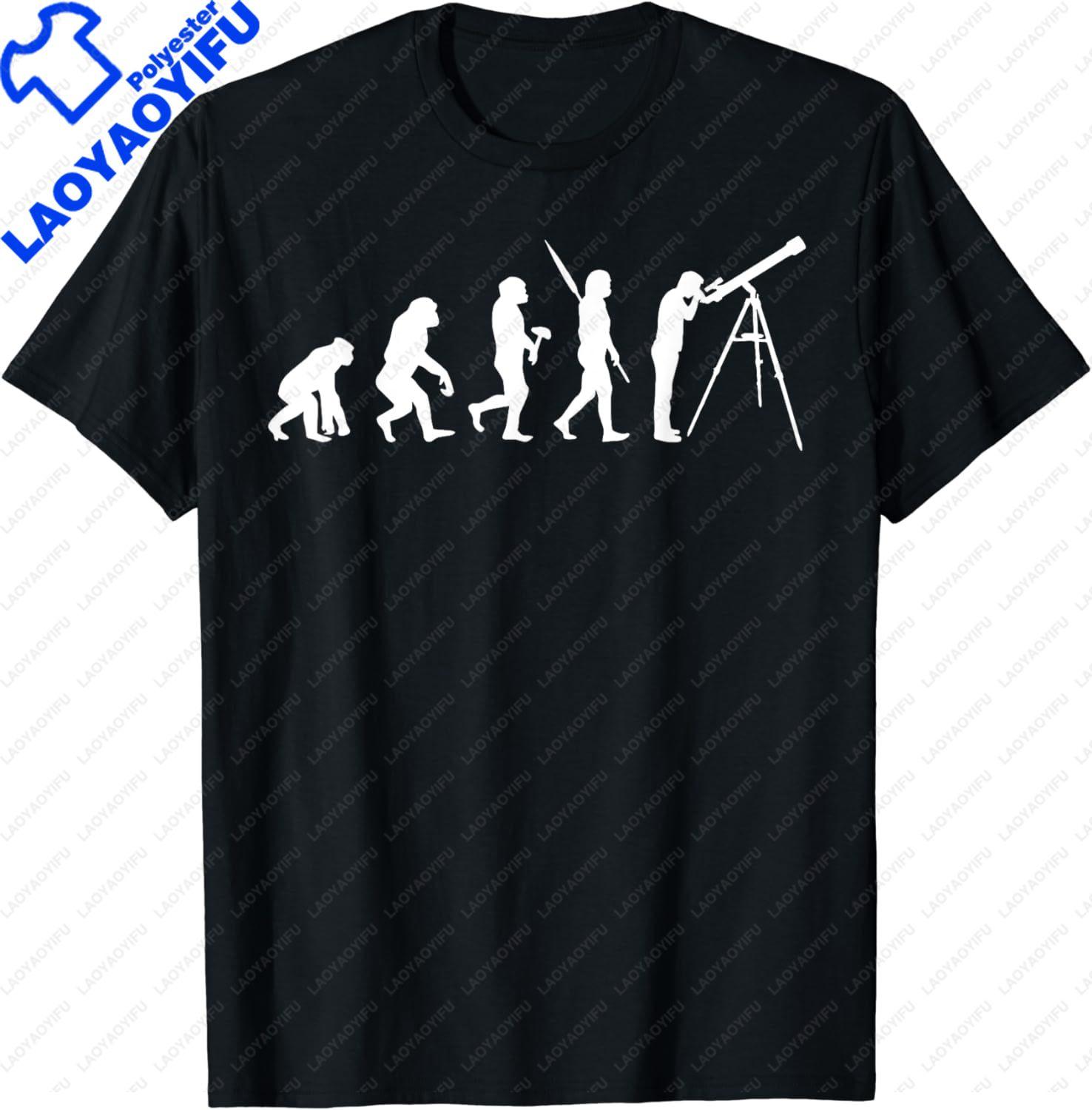 

Astronomy Evolution TShirt Funny Science Telescope Clothes Tops Unisex Clothing Vintage T Shirt Graphic T Shirts Camisetas S