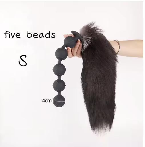 3-7beads Long Large Anal Tail Cosplay Soft Silicone Ball Dilator Sex Toys for Woman Man Anal Plug Massager Pull Beads Buttplug