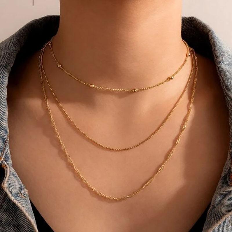 Boho Star Moon Heart Snake Sequin Pendant Necklace Ladies Multilayer Gold Metal Clavicle Necklaces Girls Jewelry
