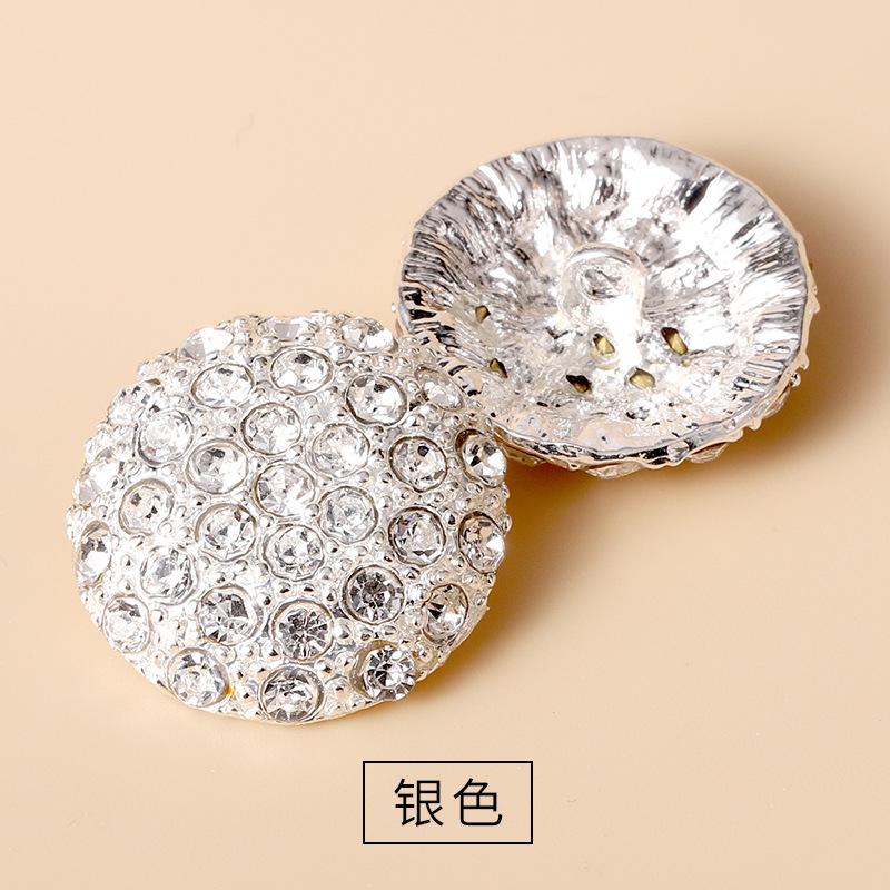 10PCS/Lot 15/23MM Trench Coat Luxry Full Rhinestone Sweater Metal Buttons Sewing Lady's Blouse Big Buttons