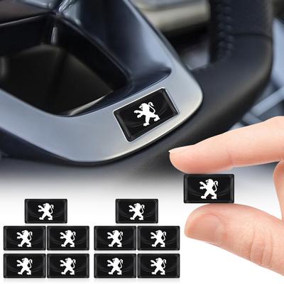 5/10 Stück Kohlefaser Lenkrad Auto Logo Emblem 3D Aufkleber Für 308 408 508 RCZ 208 3008 2008 206 207 108 406 407 408 206 207 208 306 307