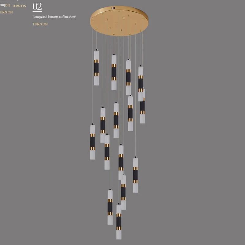 Nordic Home Staircase Pendant Lamp Modern Luxury Decoration Restaurant LED Pendant Lamp Living Room Indoor Lighting Fixtures