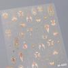 Cherry Blossom Pink Flower Sakura Spring 5D Nail Art Sticker Gold Stamping Soft Adhesive Relief Adhesive Chic Manicure Decals