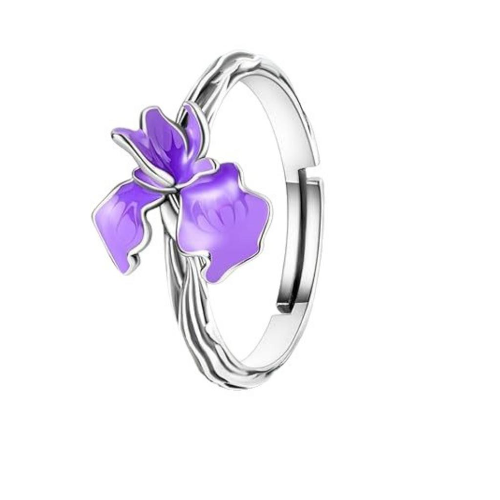 Flower Ring For Women, And Versatile, High-end Oil Painting Exquisite Hand Jewelry