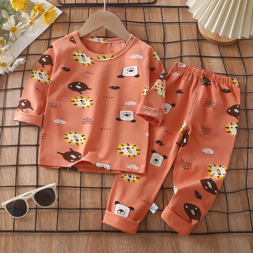 Kinder Baumwolle Langarm Pyjama Set Thermounterwäsche Weiche Bequeme Nachtwäsche Homewear A Klasse Sicherheit Kinder Loungewear