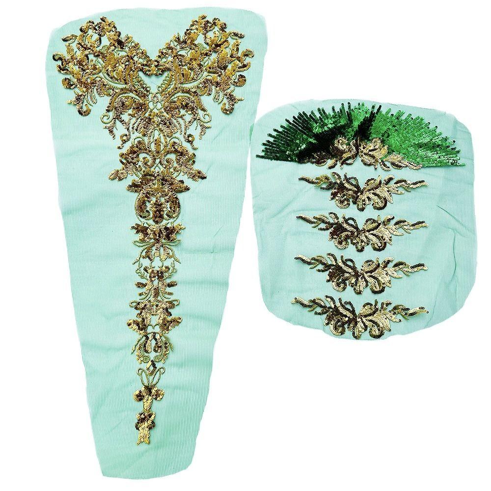 DIY Sequined Embroidery Patches Sequin Embroidery Lace Appliques Net Yarn Sequins Applique Wedding