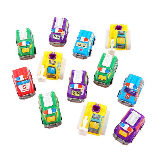 

12 шт., детская игрушечная машинка с откидным механизмом, мультяшная мини-строительная гоночная модель автомобиля для малышей, мальчиков и девочек, миниатюрные машинки, сувениры для вечеринок, подарочные пакеты, наполнители 12pcs