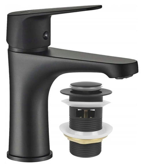 Bathroom set: cabinet with washbasin 80x60, tap, siphon, click-clack plug Bonita