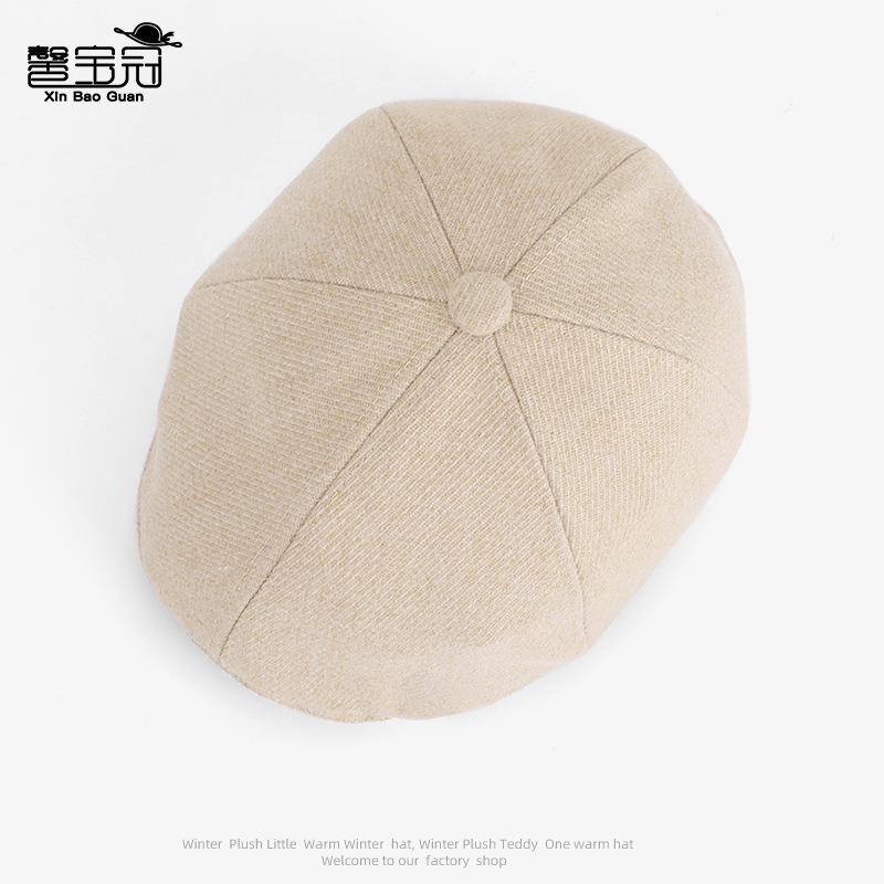 Autumn and Winter Retro Forward Hat Fashionable Versatile Beret Literary Cap Children's High-end Sense of Face Small Painter Hat
