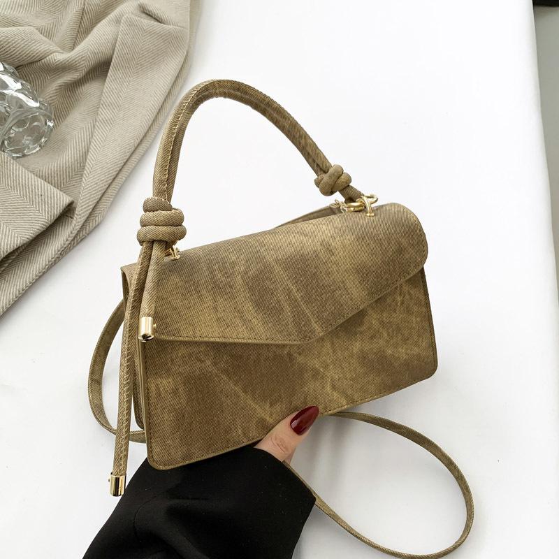 New Fashion Casual Portable Small Bag Popular Small Square Bag Women's Solid Color Simple Shoulder Messenger Bag