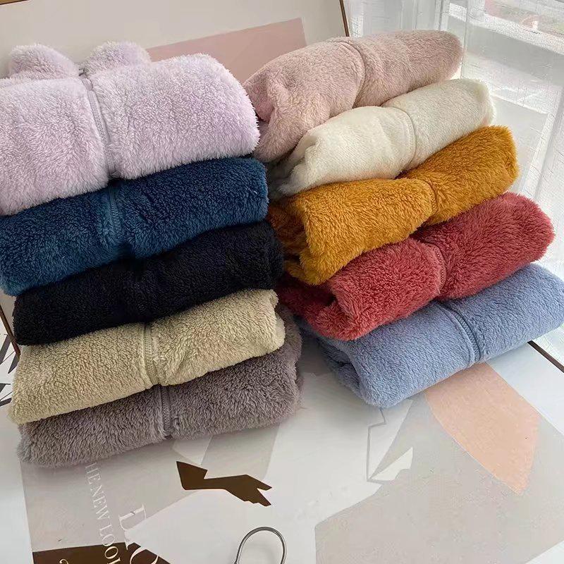 Women's Coral Fleece Stand-Up Collar Jacket - Warm, Loose, Plus Size Cardigan for Autumn & Winter