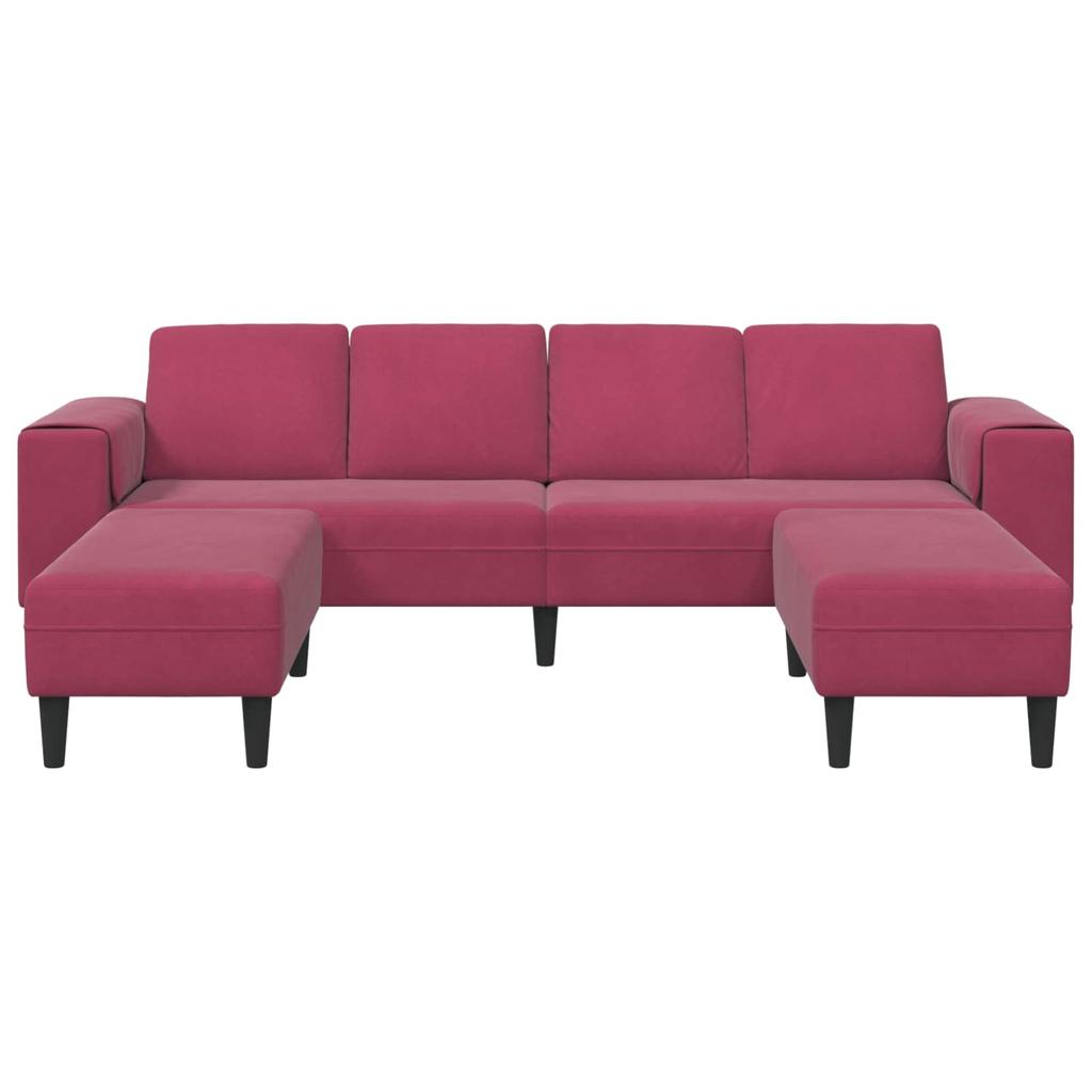 Living Room Sofa Set 3 pcs Burgundy 250 x 188 x 76 cm