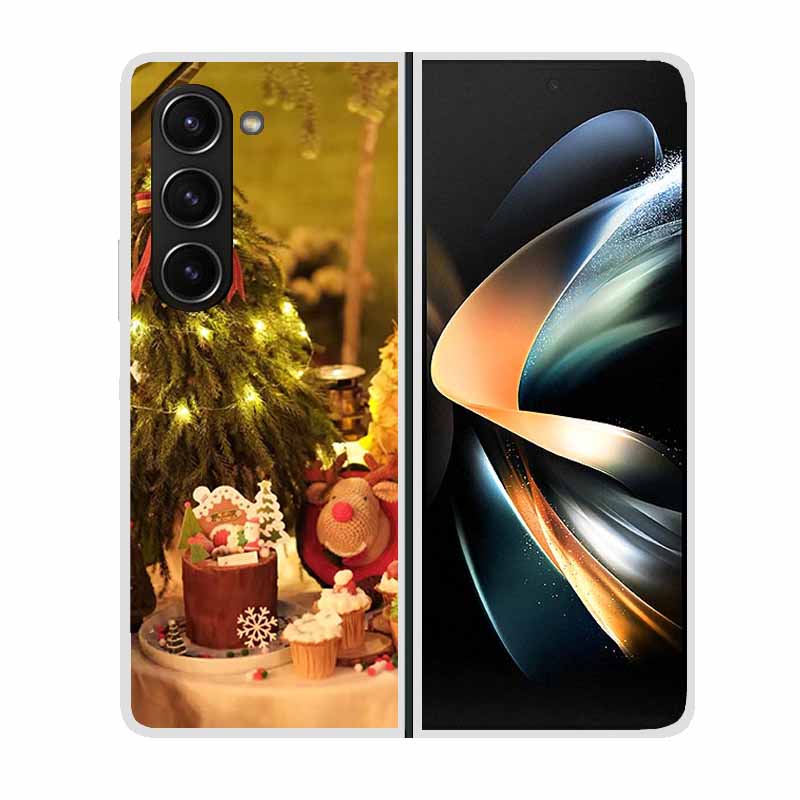 Christmas Cover For Samsung Galaxy Z Fold 5 5G Cases ZFold3 4 2 Clear Plastic Hard Back Cases For Samsung Z Fold 3 Phone Covers