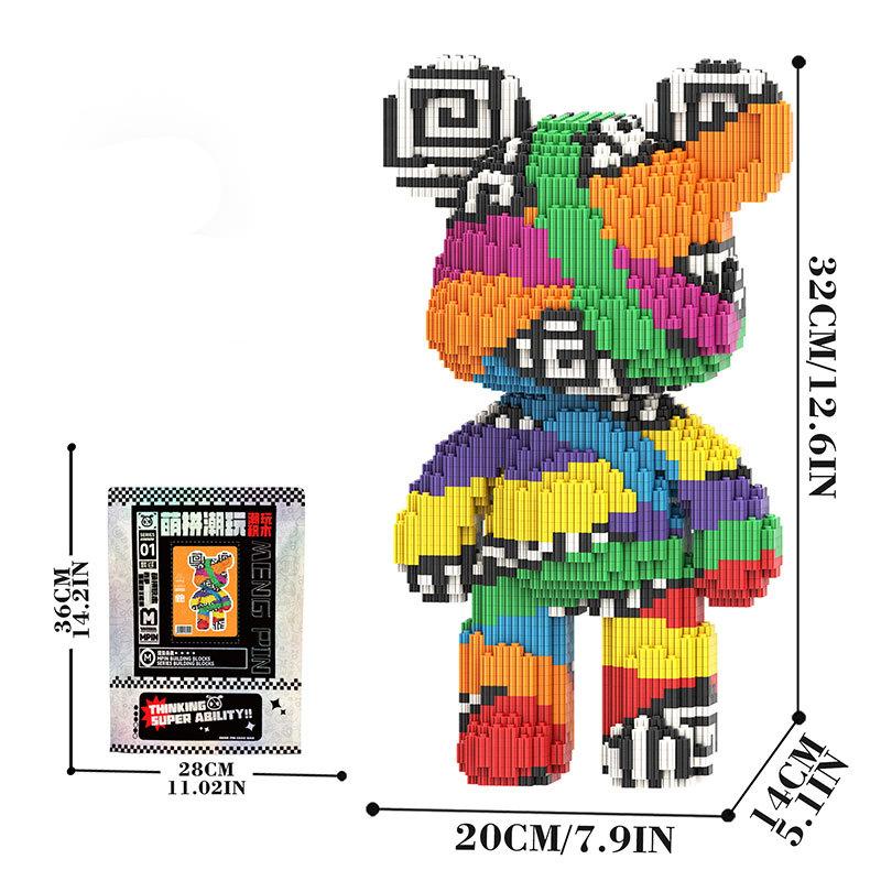 2026 New Creative 3D Bear Building Block Cute Micro Diamond Developmental Assembly Block Educational Brick Toys For Kids