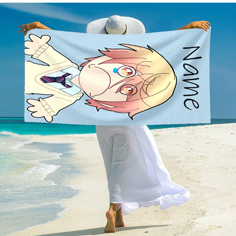 Personalized customized proof beach towel with Tsukasa Tenma pattern - soft, absorbent,quick-drying,perfect swimming,camping&bathing