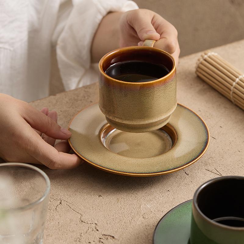 Brennofen Kaffeetasse Untertasse Haushalt Keramik Latte Kaffeetasse Amerikanische Kaffeetasse Untertasse Nachmittagstee Tasse Kaffee Latte Tasse