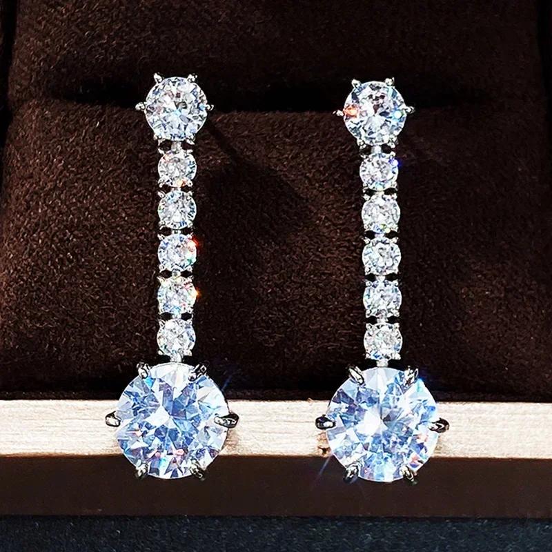 Luxury Women'S Earrings Brilliant Cubic Zirconia Simple Elegant Wedding Engagement Jewelry Female Accessories