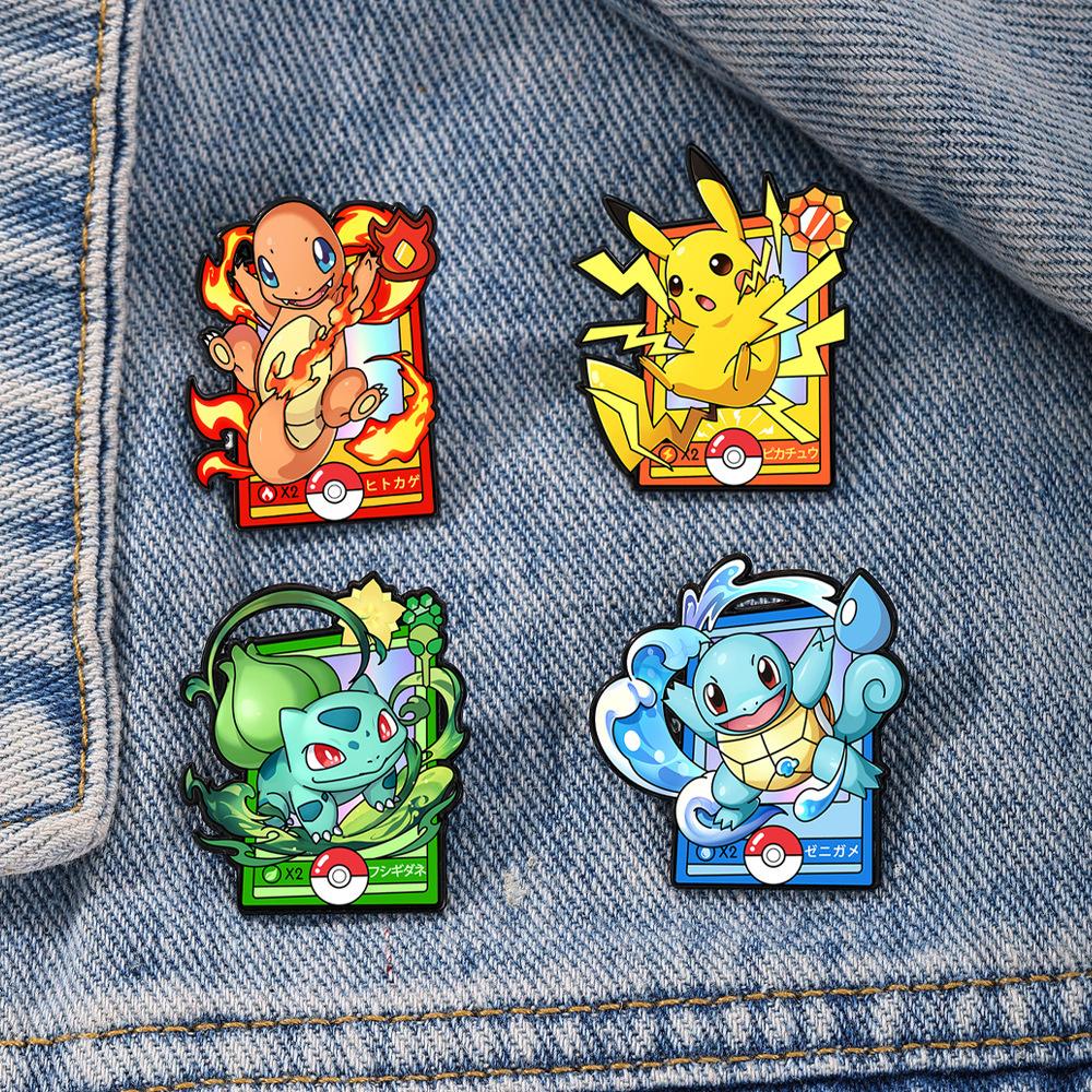 4pcs  Enamel Pins Metal Brooches Lapel Badges for Backpack Clothes Jewelry Accessory Cartoon Lapel Pin Gift for Fans Kids