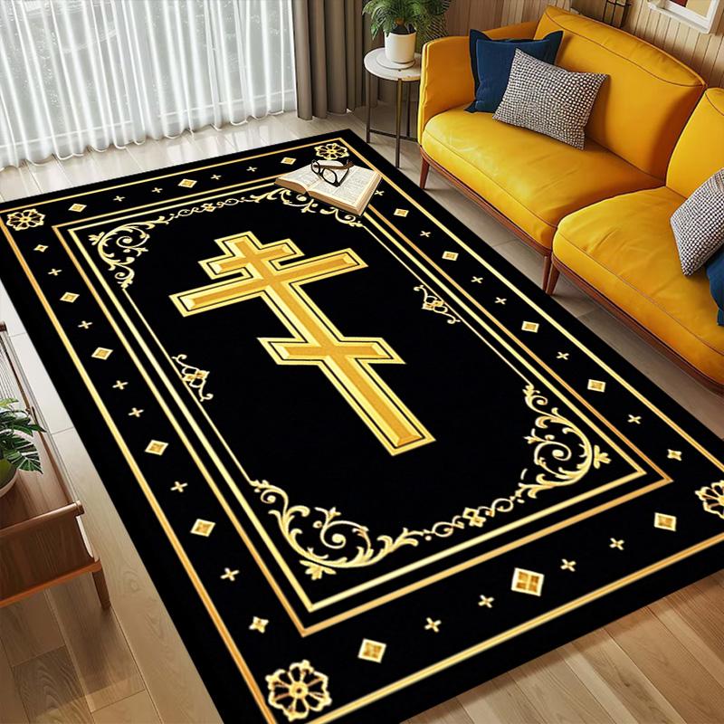 Cross Living Room Nonslip Area Rug Soft Carpet For Bedroom Game Playroom Sofa Office Home Decor Doormat Christmas Gift C926112