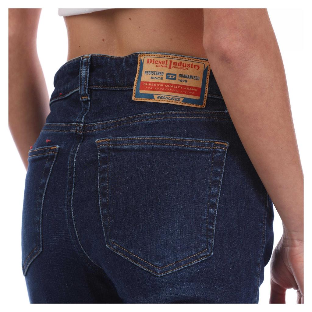 Jeans Skinny Diesel Feminino 2018 Slandy Baixo Com Emblema de Couro