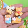 10Pcs New Cute Resin Cartoon Bear Series Flat Back Home Decor Parts Embellishments For Hair Bows Accessories