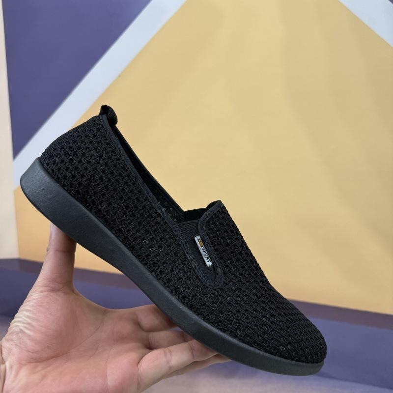 New Cloth Mesh Shoes Men's Breathable Soft-soled Casual and Light One-pedal Middle-aged and Elderly Cloth Shoes Men