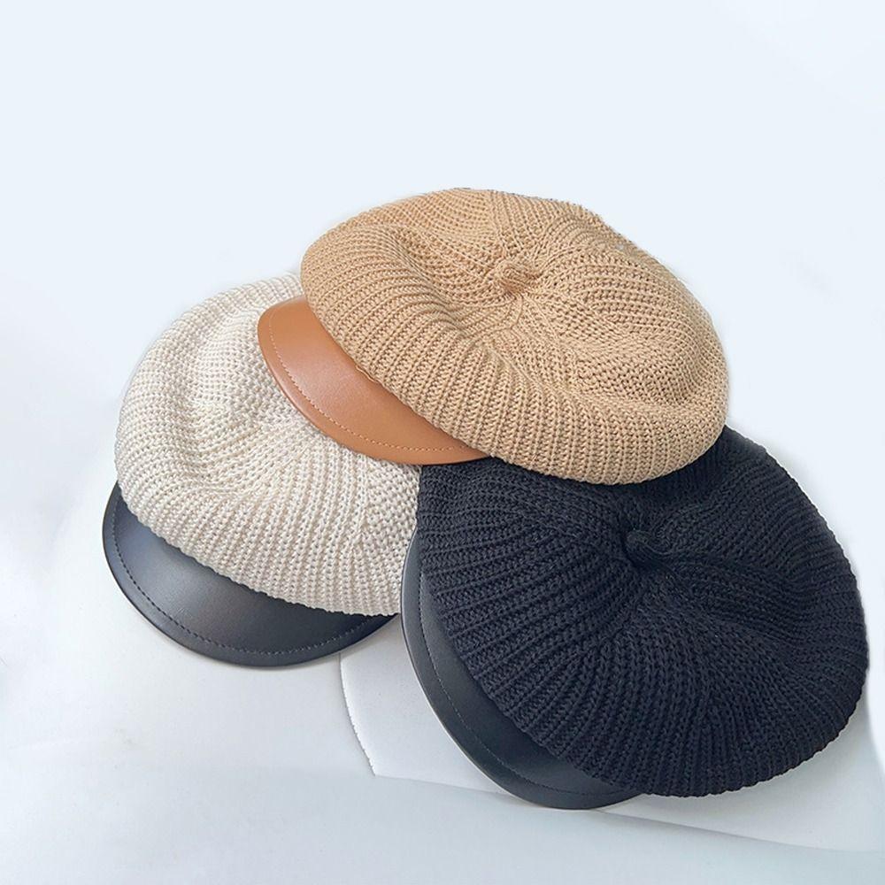 

Мягкий берет, вязаная хлопковая шляпа художника, модная кепка газетчика, осень-зима