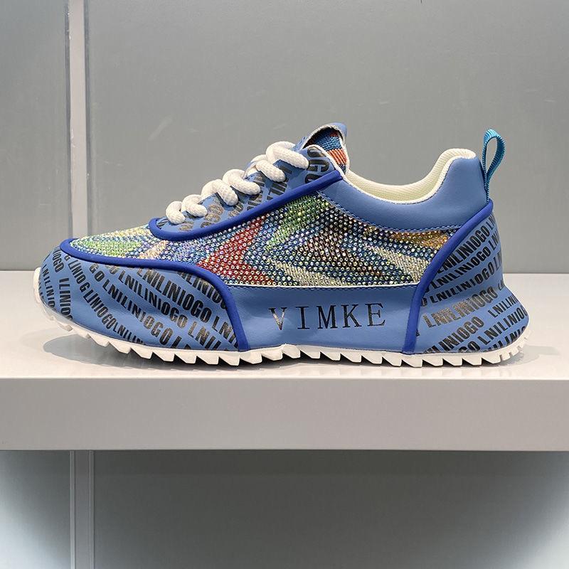 

Новые мужские белые синие стразы с узором All Match Brand Shoes повседневные туфли на плоской подошве мокасины спортивные прогулочные кроссовки Zapatos Hombre 38 синий