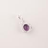 Natural Amethyst Gemstone 925 Sterling Silver Boho Jewelry Zircon Pendant 1.22" CZP-13-1