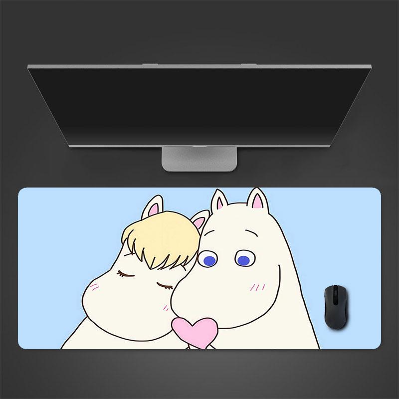 Moomin Art Mouse Pad, Large Gaming Desk Mat, Non-slip XXL Mousepad for Laptop & Tablet, Mini PC Playmat with Stitched Edges