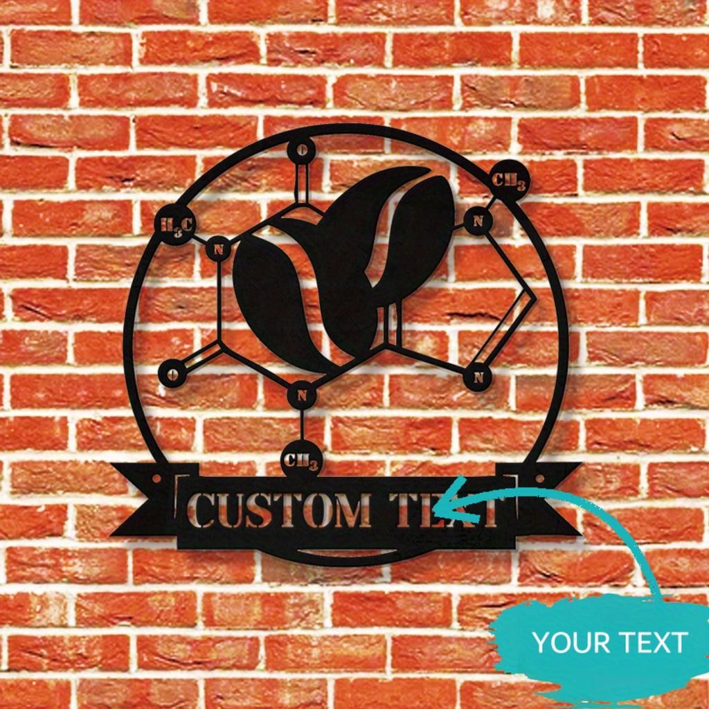 Precision Caffeine Molecule Metal Wall Art Chemistry Lab Decor Sign