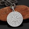 Nordic Viking Runes Compass Pendant Necklace - Men's Trendy Accessory