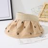 New Shell Empty Top Hat Women's Summer Eaves Printed Sunscreen Sun Hat Can Tie Ponytail To Prevent Ultraviolet Rays